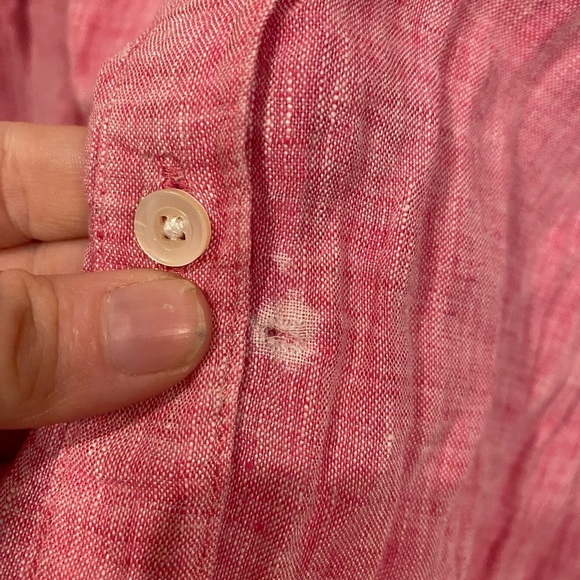 J. McLaughlin Britt Top Women's Size Large Linen Button Down Classic Preppy - Picture 4 of 7